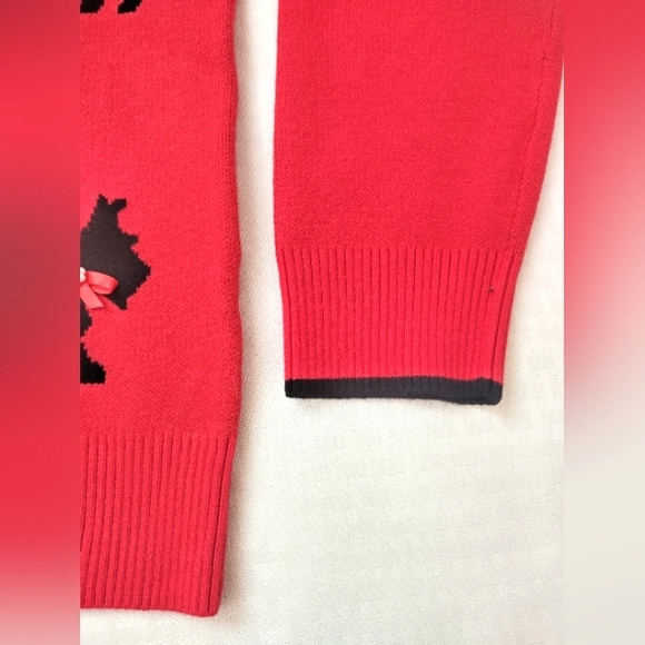 Scottie Dog Pullover Sweater by Calligraphie Red Soft Poly Blend Size L - Picture 4 of 13